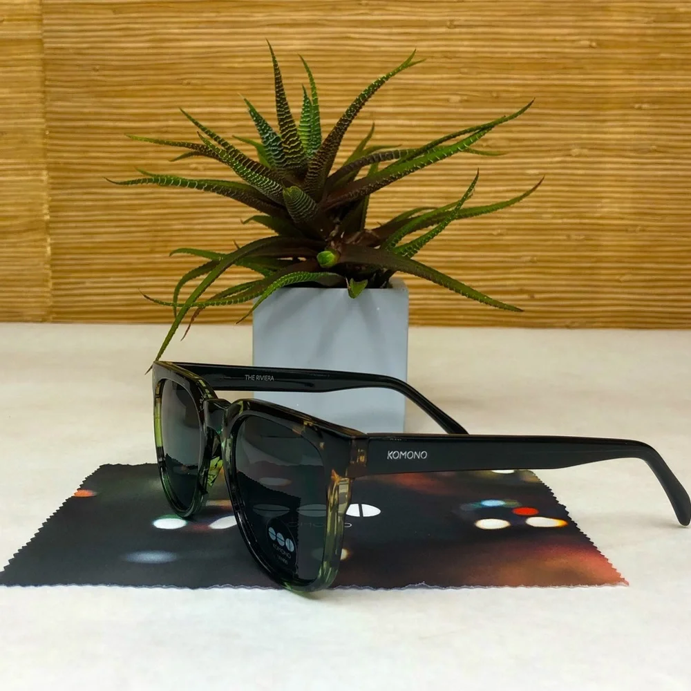 KOMONO Riviera Palms Sunglasses NEW green print UV400